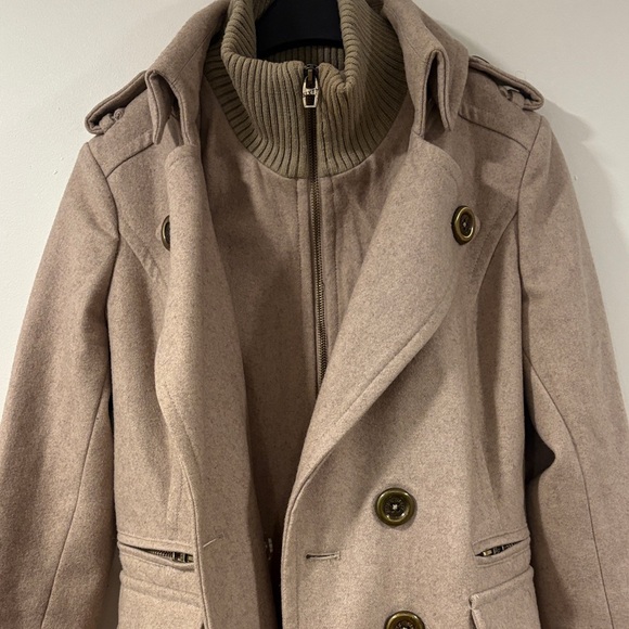 Miss Sixty Beige Double-Breasted Wool Coat - Picture 3 of 7